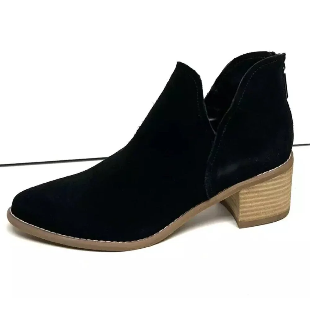 Blondo Women's Ellis Bootie Black Suede Size 8 M